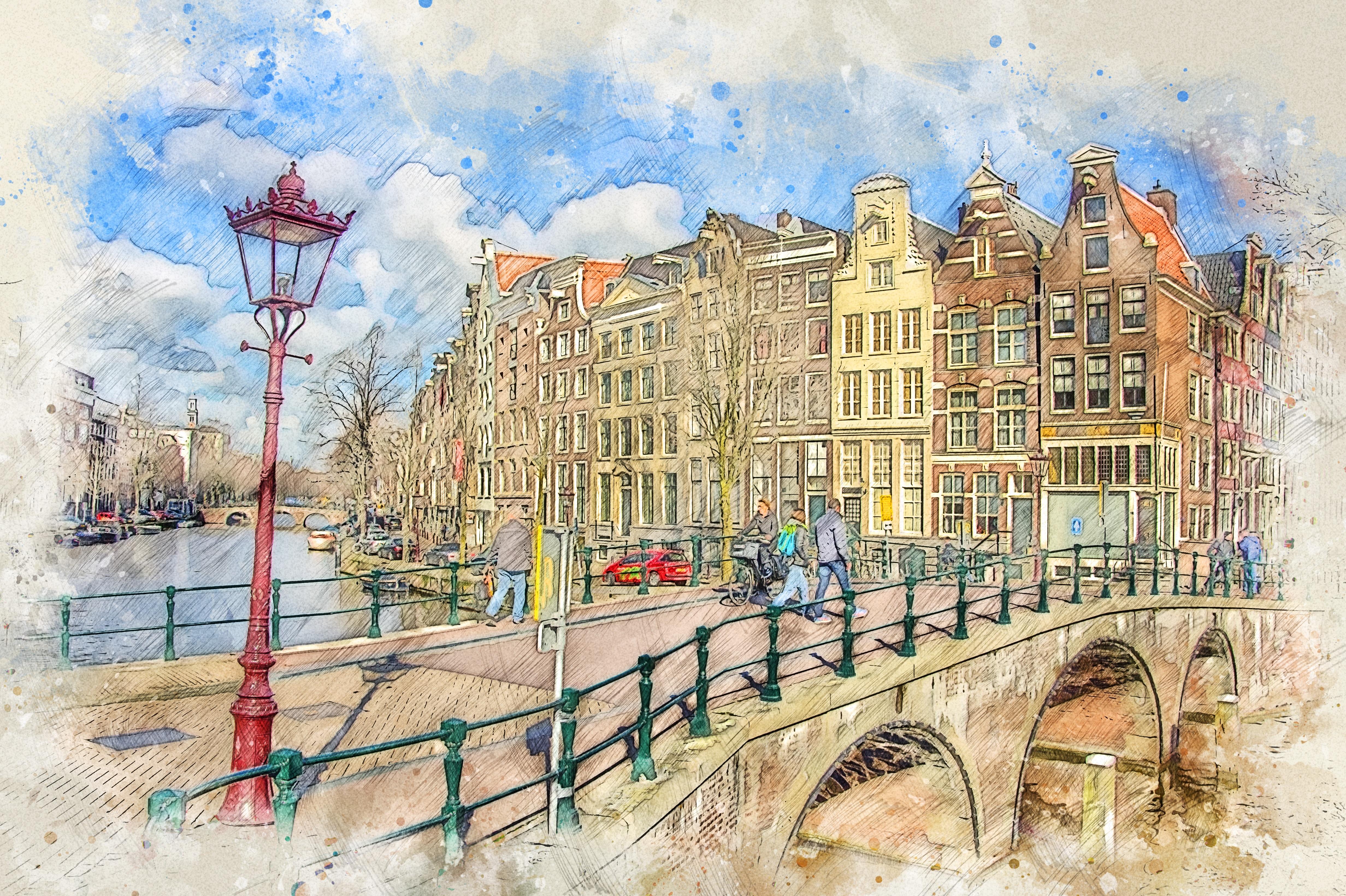 Paveikslėlis Nuotraukų tapyba ant drobės – saulėta diena Amsterdame 6