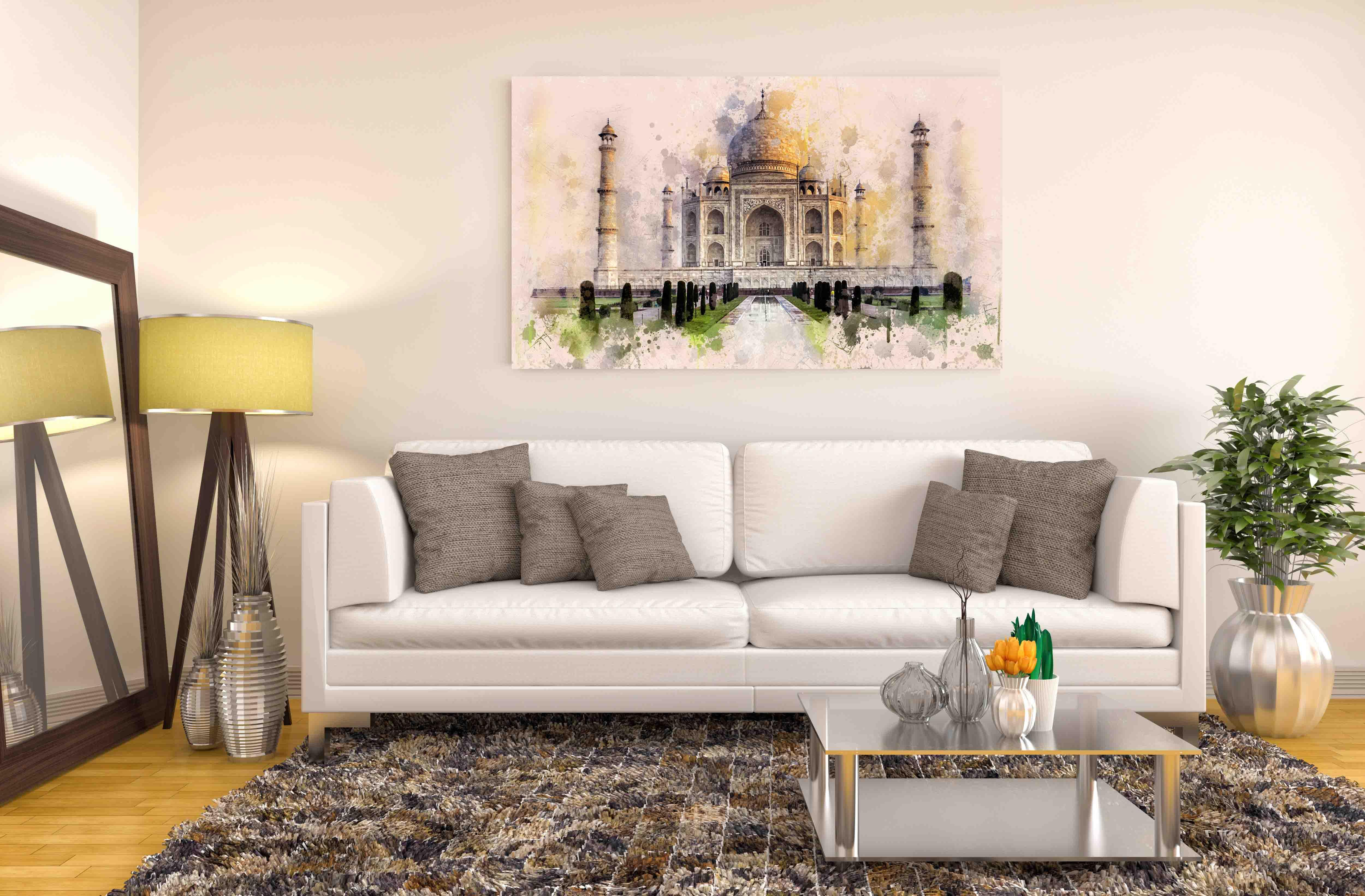 Photo painting on canvas - Magnificent Taj Mahal