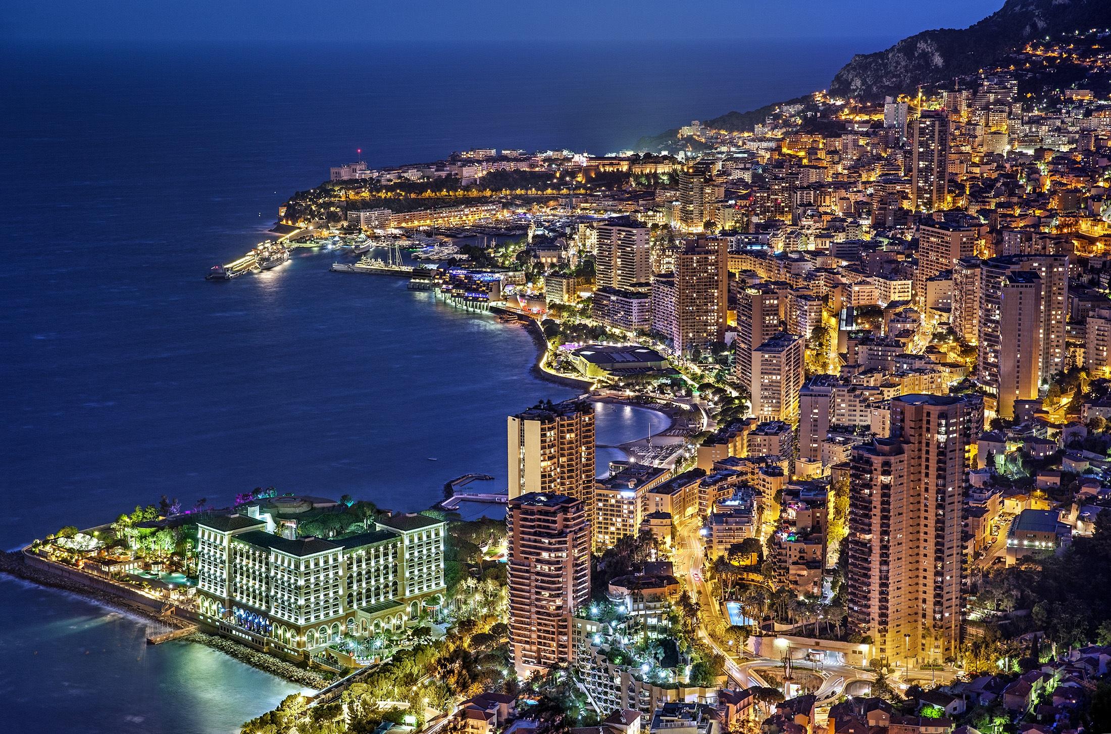 Paveikslėlis Nuotraukų tapyba ant drobės - Monako naktiniai žibintai 3