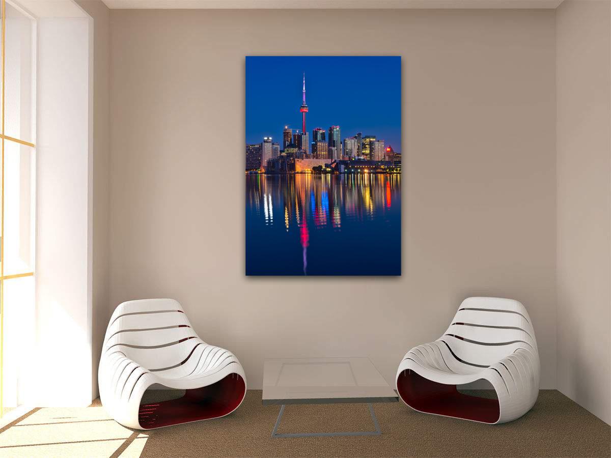 Photo painting on canvas - Beautiful view of Toronto at night