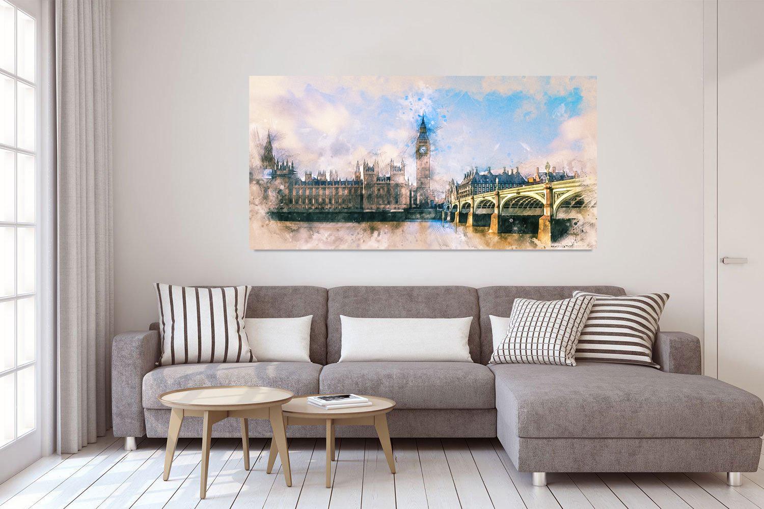 Photo painting on canvas - View of Westminster
