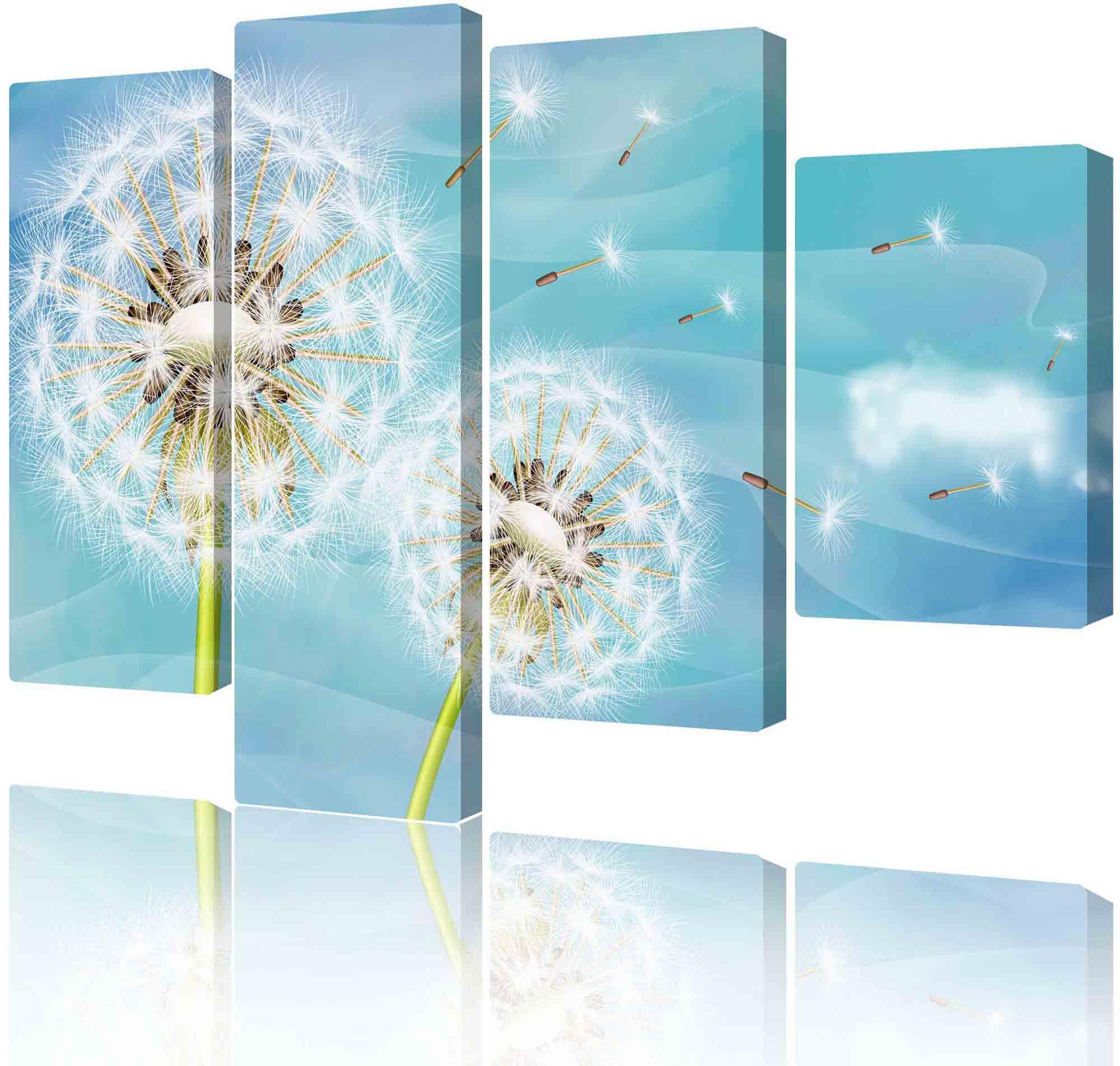 Modular picture - dandelions against the sky