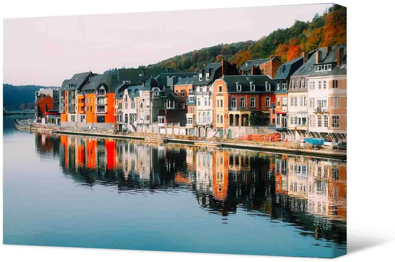 Picture Photo painting on canvas - Beautiful town near the water