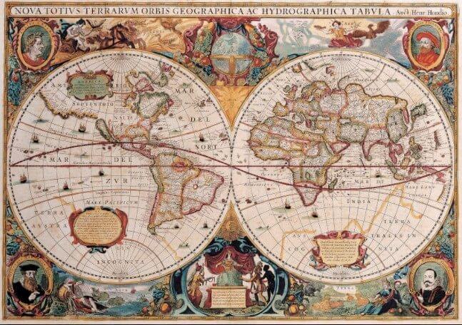 Bild Weltkarte aus dem 17. Jahrhundert 3