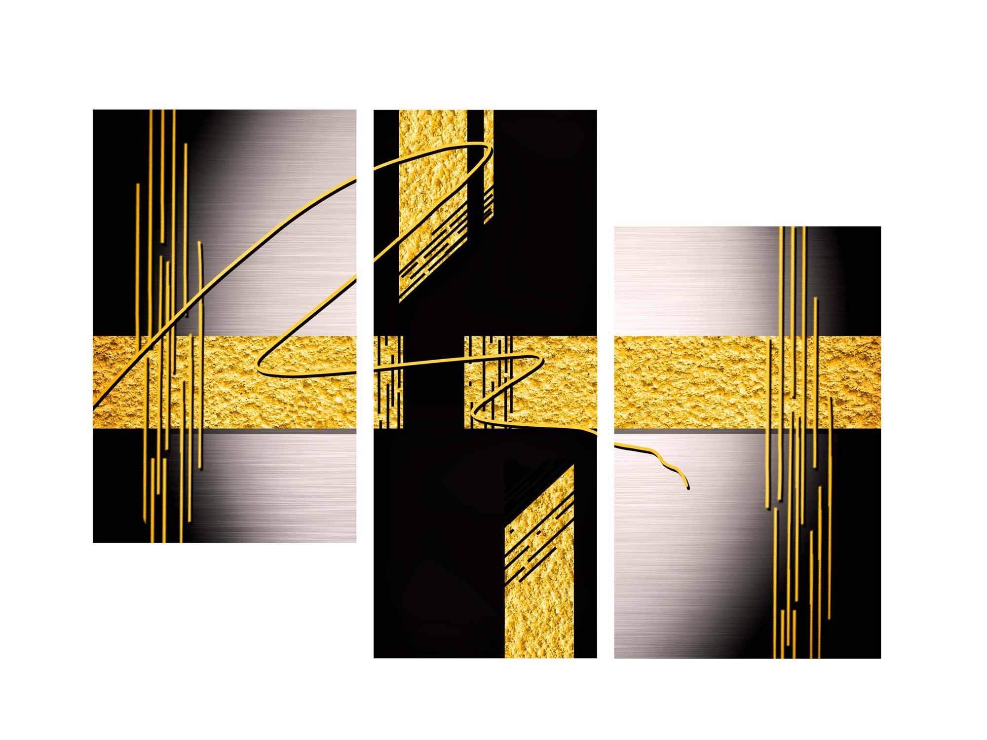 Picture Modular picture - yellow abstractions 3