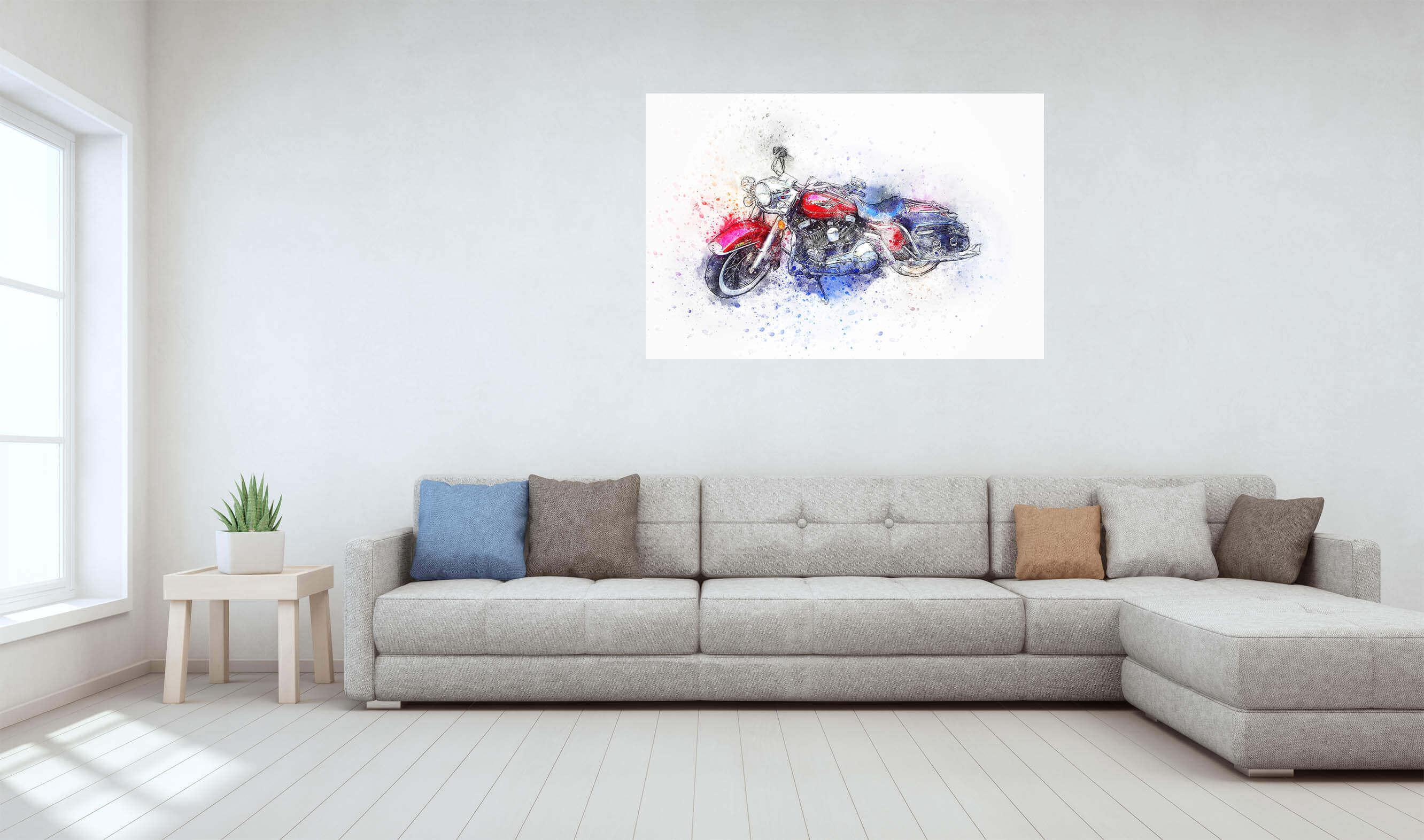 Picture Watercolor motorcycle 2