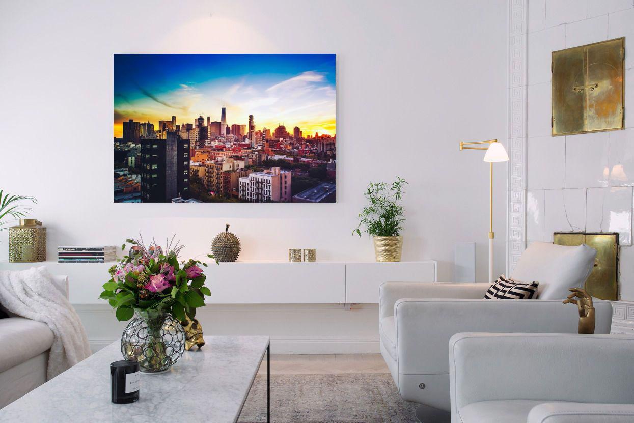 Photo painting on canvas - Dawn in Chicago