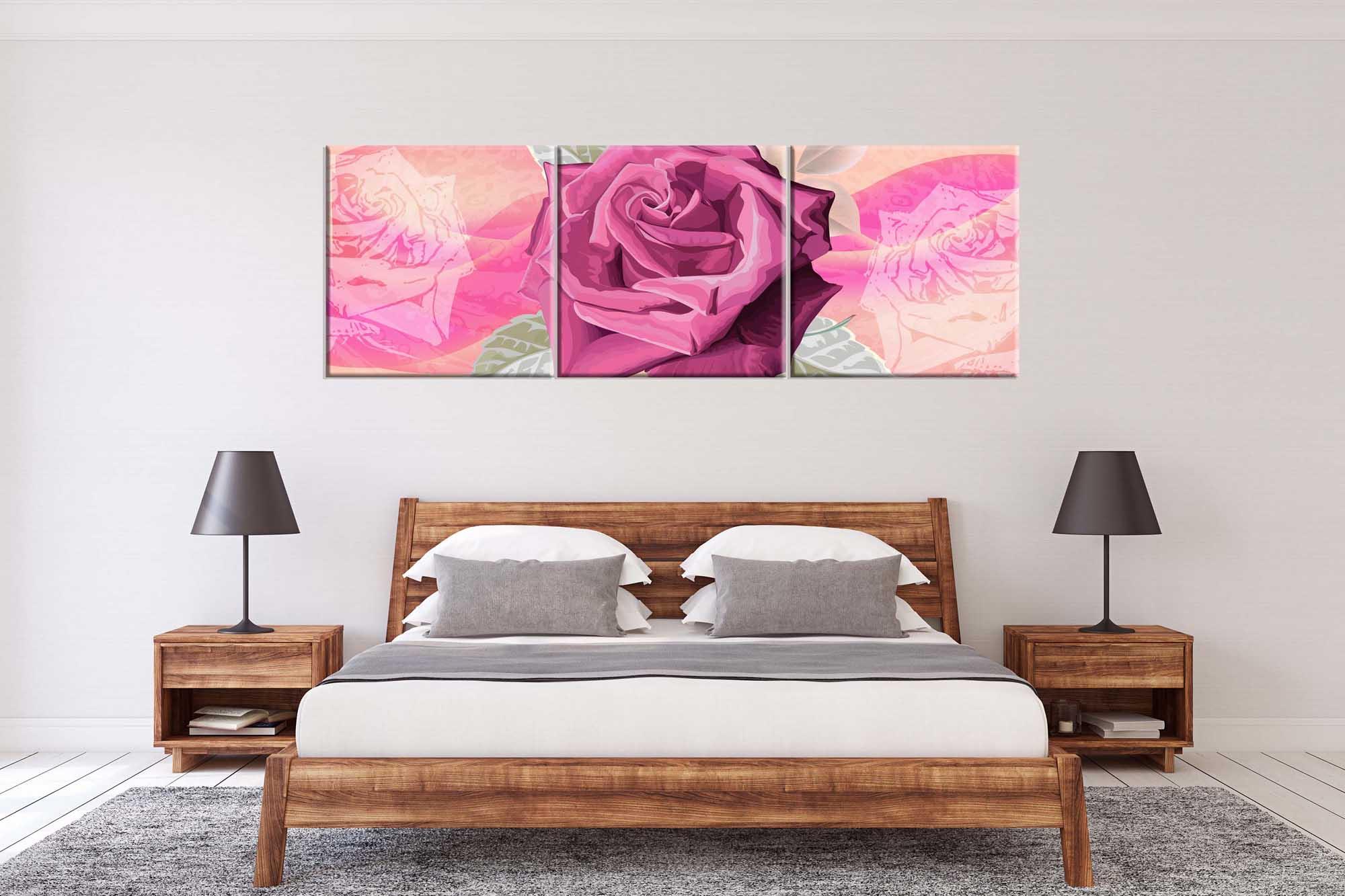 Moduļu bilde - skaista ziedoša roze