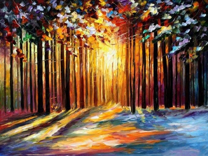 Picture Photo painting on canvas - Sun in January 3
