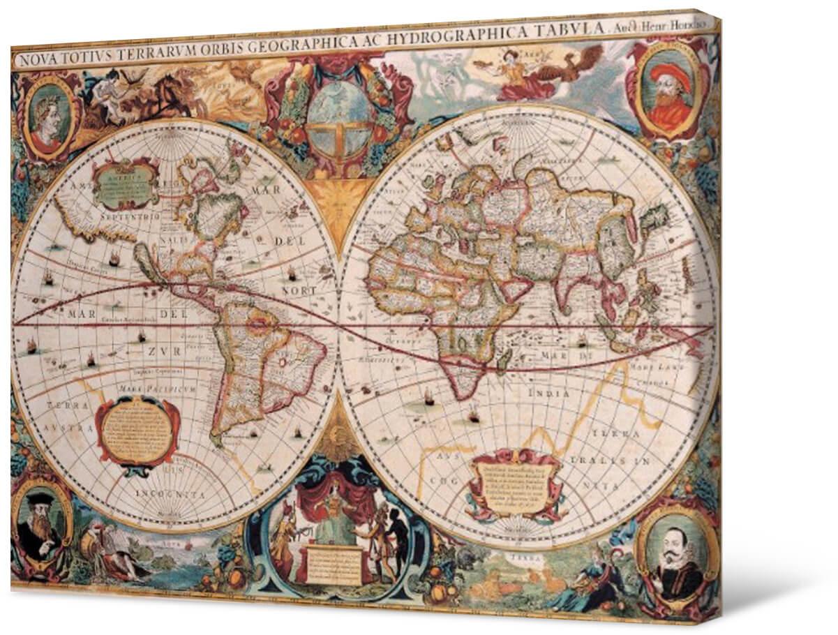 Paveikslėlis XVII amžiaus pasaulio žemėlapis