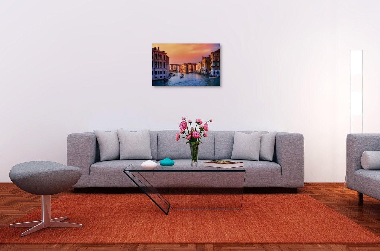 Photo painting on canvas - Sunset in Venice