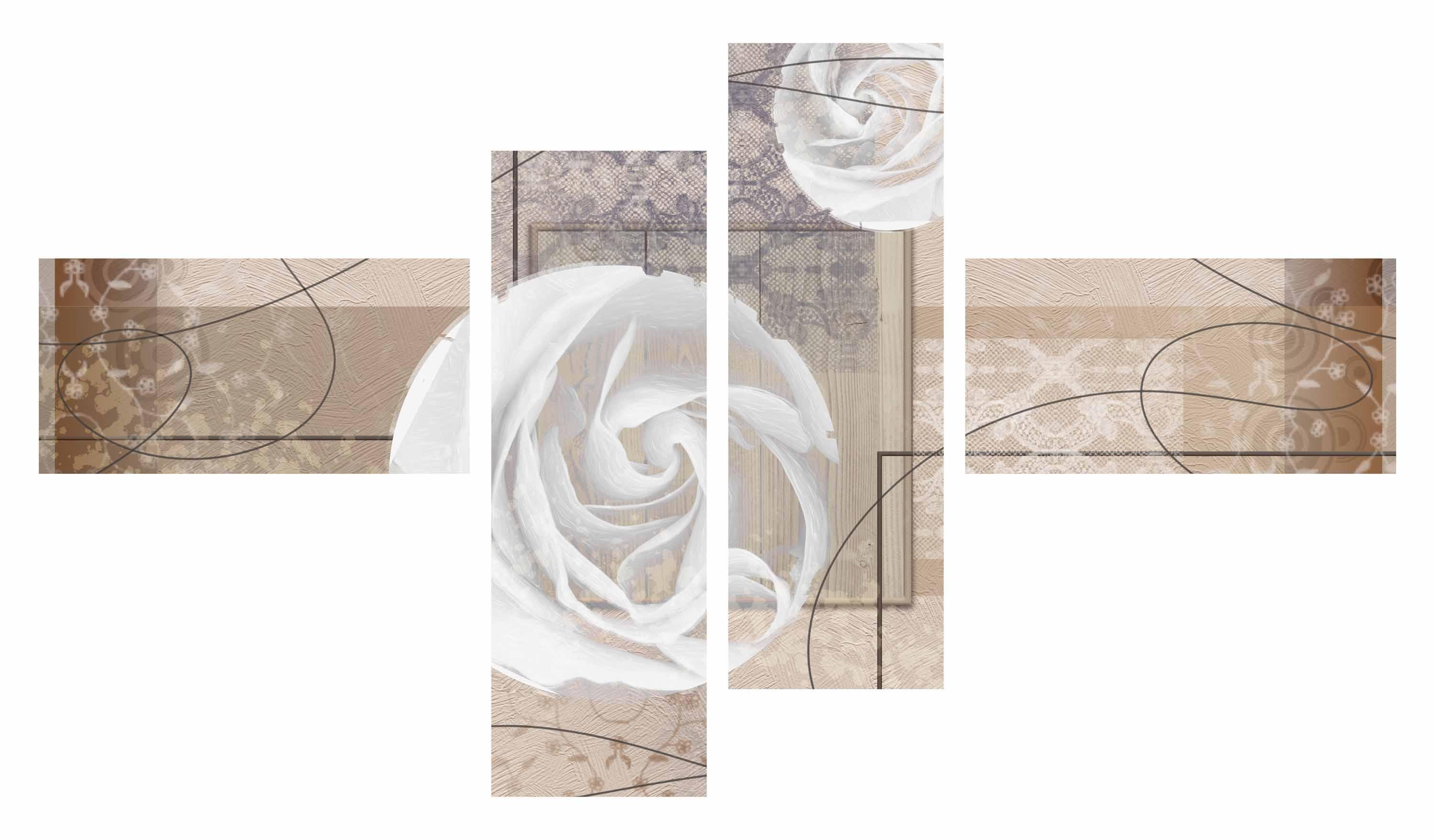 Bilde Moduļu attēls - maiga balta roze 3