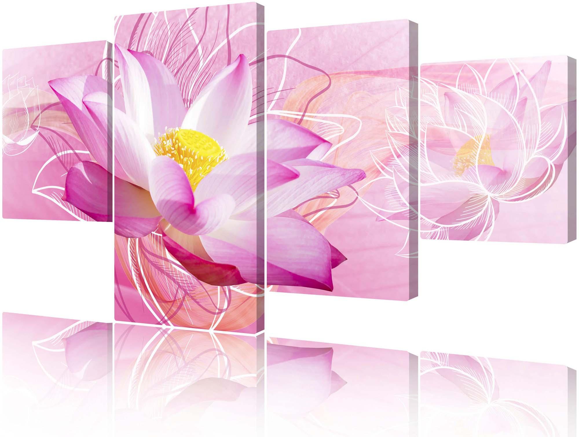 Модульная картина - красивый розовый цветок 