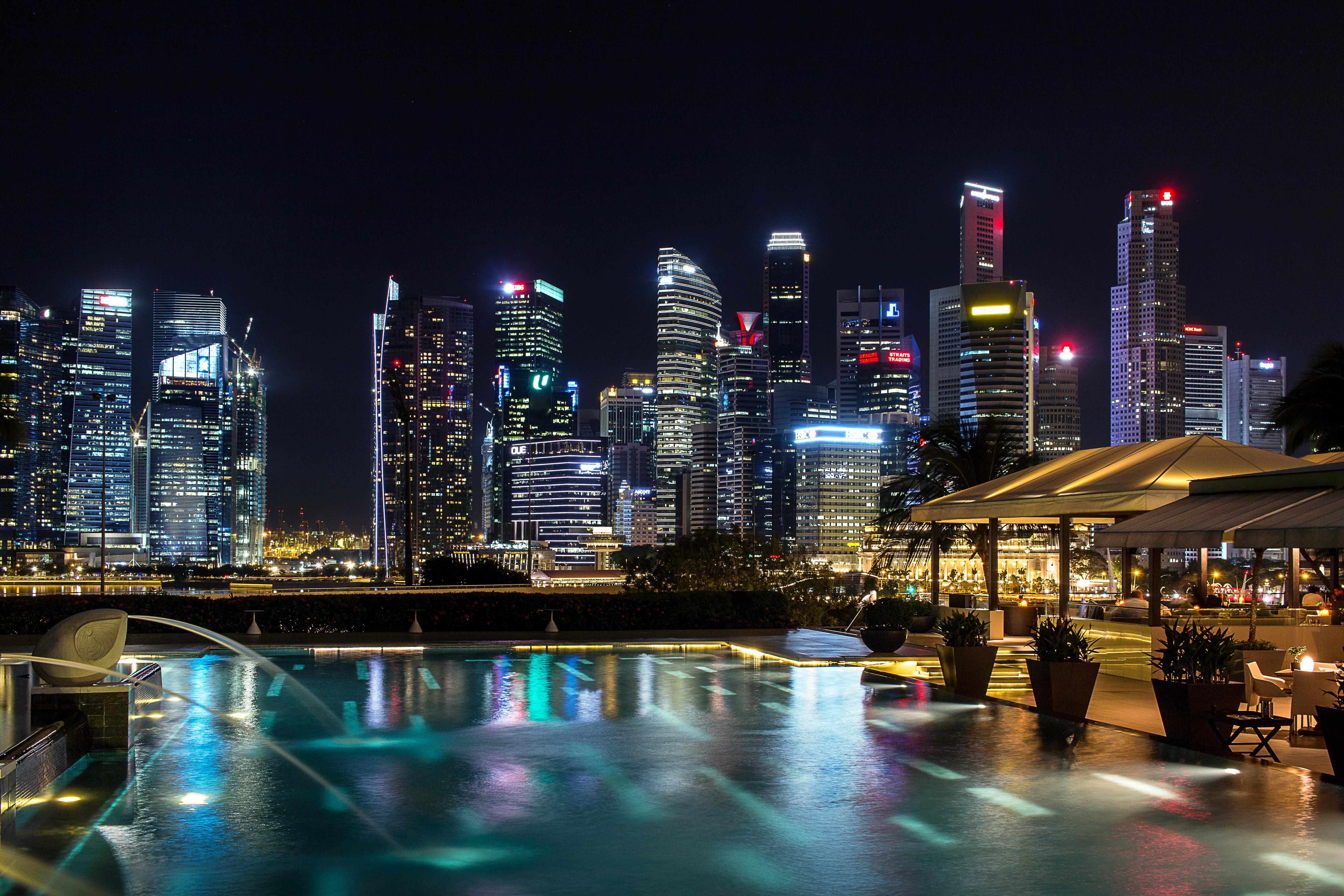 Paveikslėlis Nuotraukų tapyba ant drobės – Singapūro vaizdas naktį 3