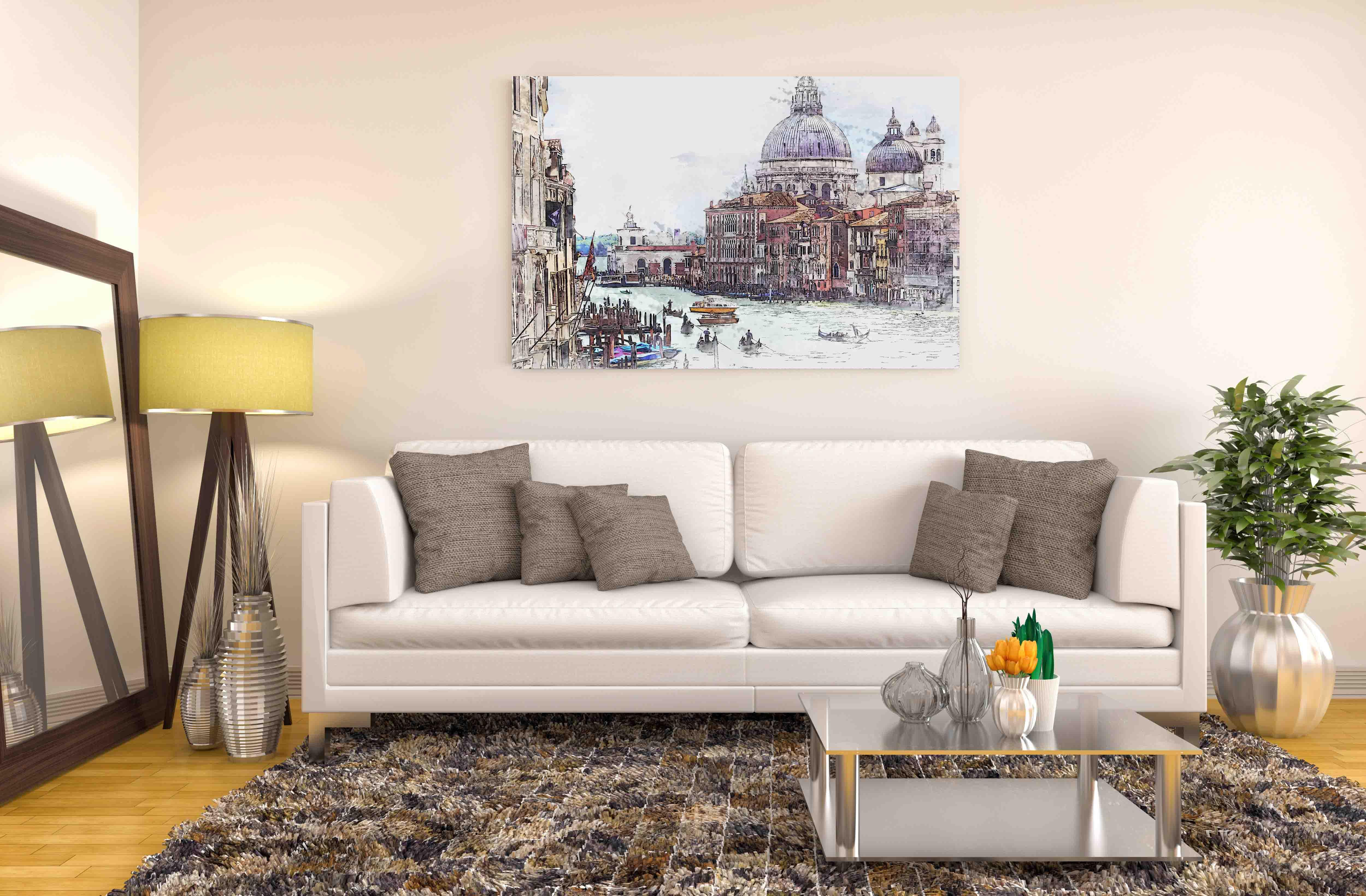 Foto glezna uz audekla - skats uz dienas Venēciju