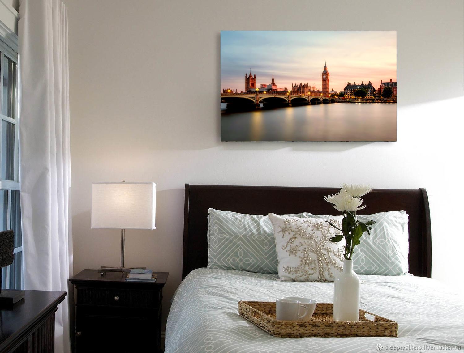Foto glezna uz audekla - skats uz Londonu un Temzas upi