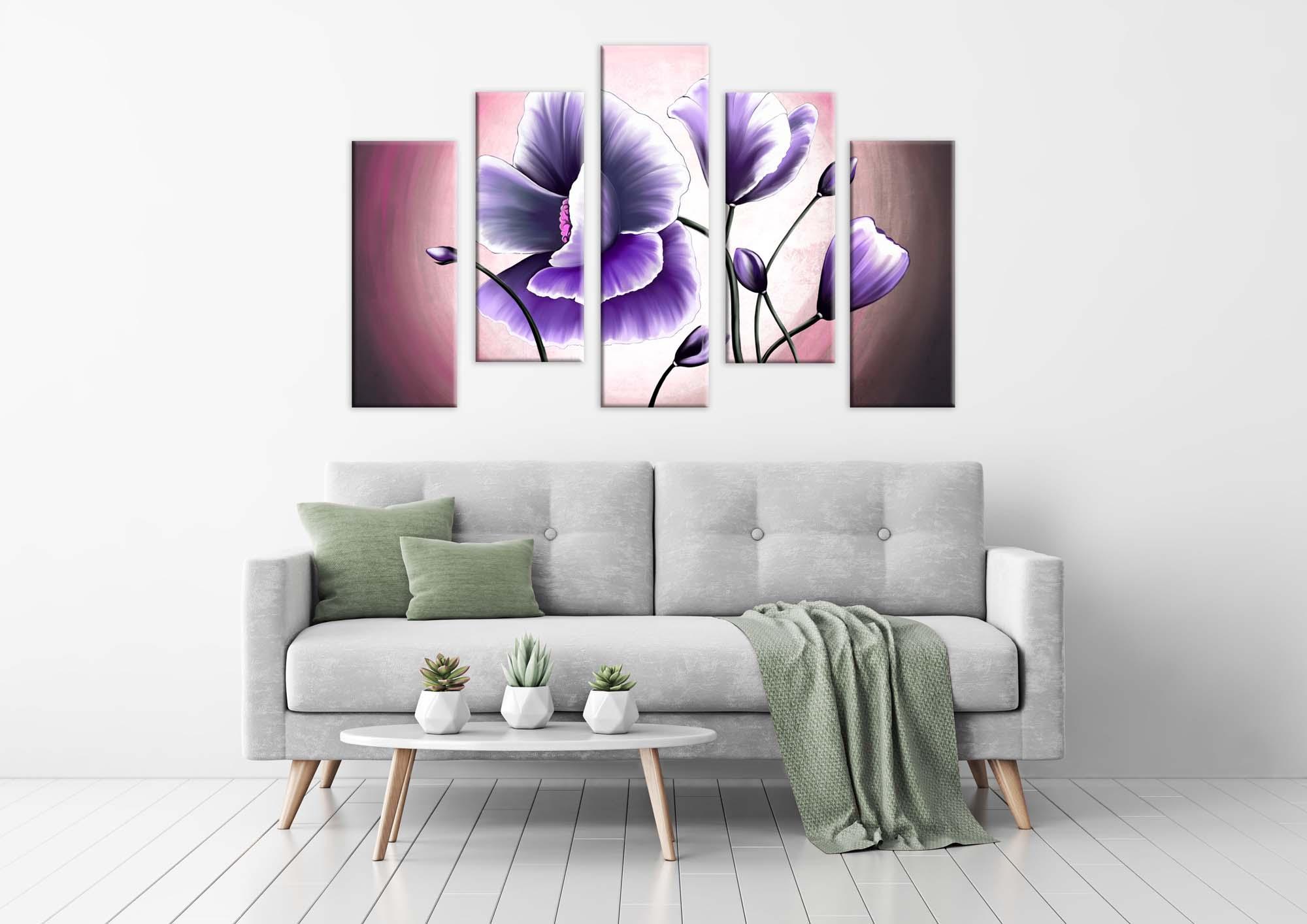 Modular picture - purple delicate flowers
