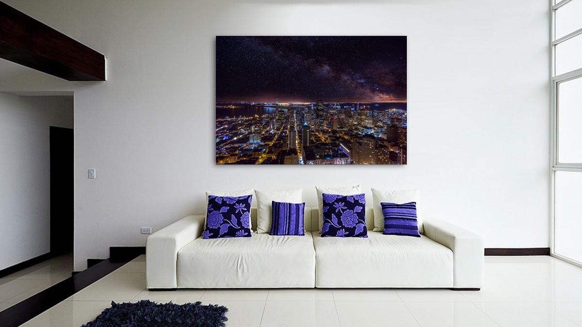 Foto glezna uz audekla - Skaists skats uz naksnīgo pilsētu