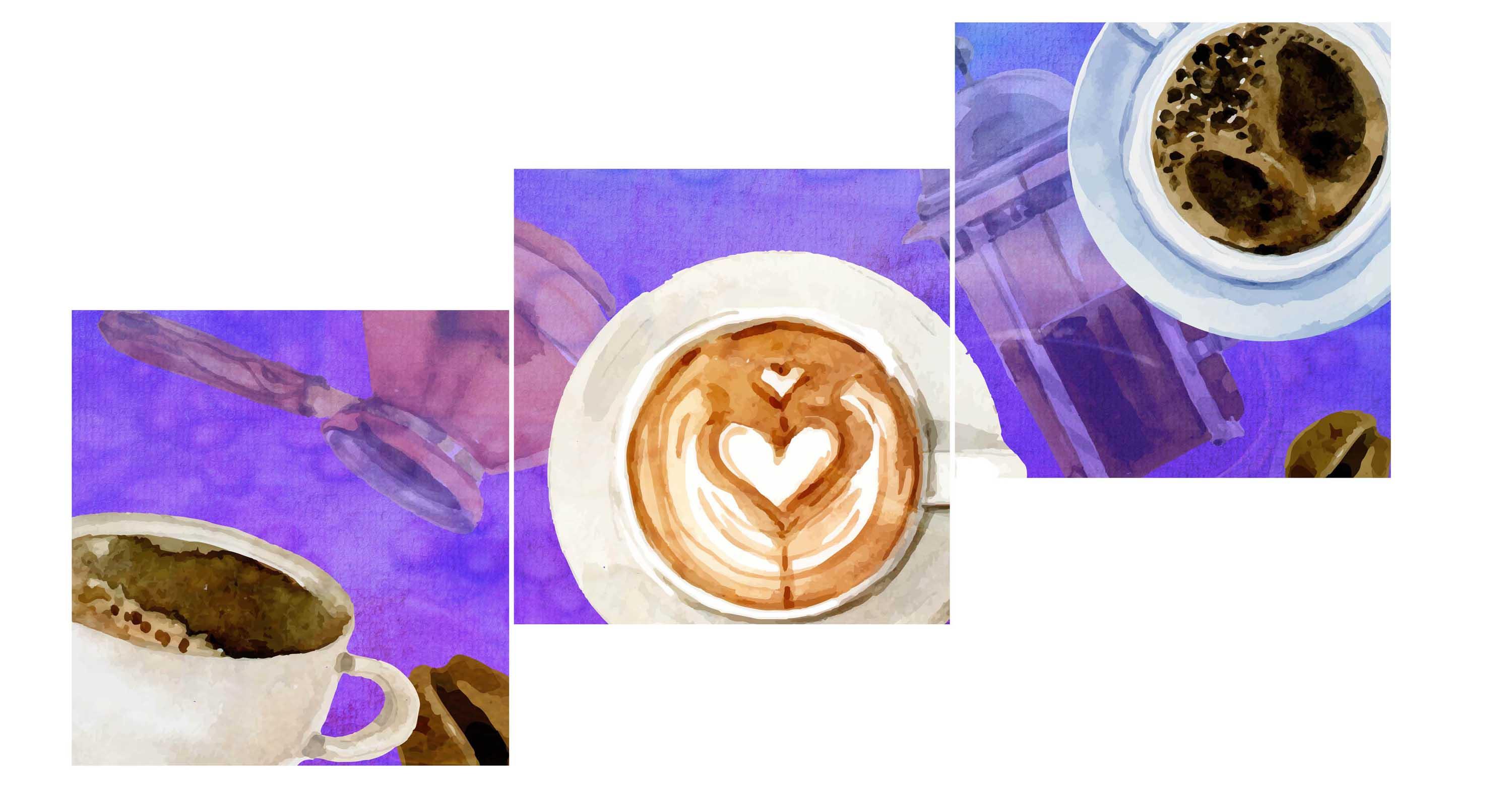 Bild Modulares Bild - Tassen mit Kaffee 3