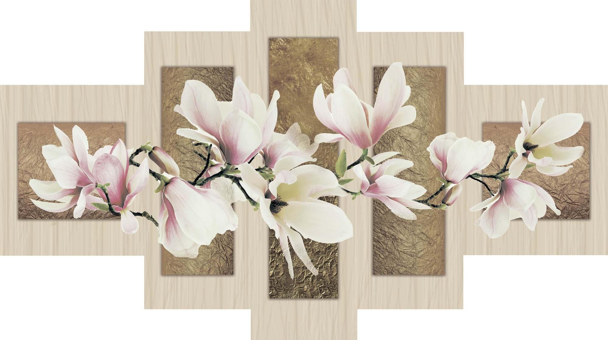 Paveikslėlis Modulinis paveikslas – gležnos gėlės 3