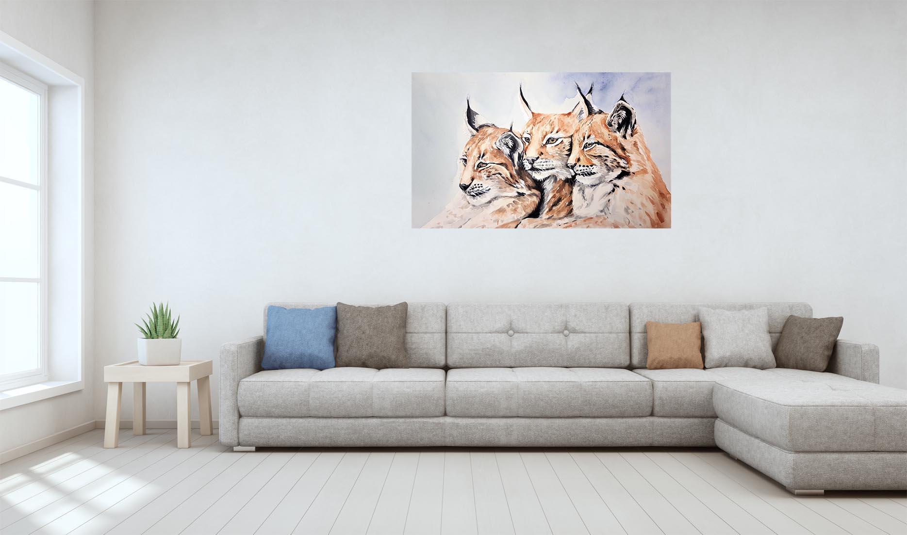 Watercolor lynxes