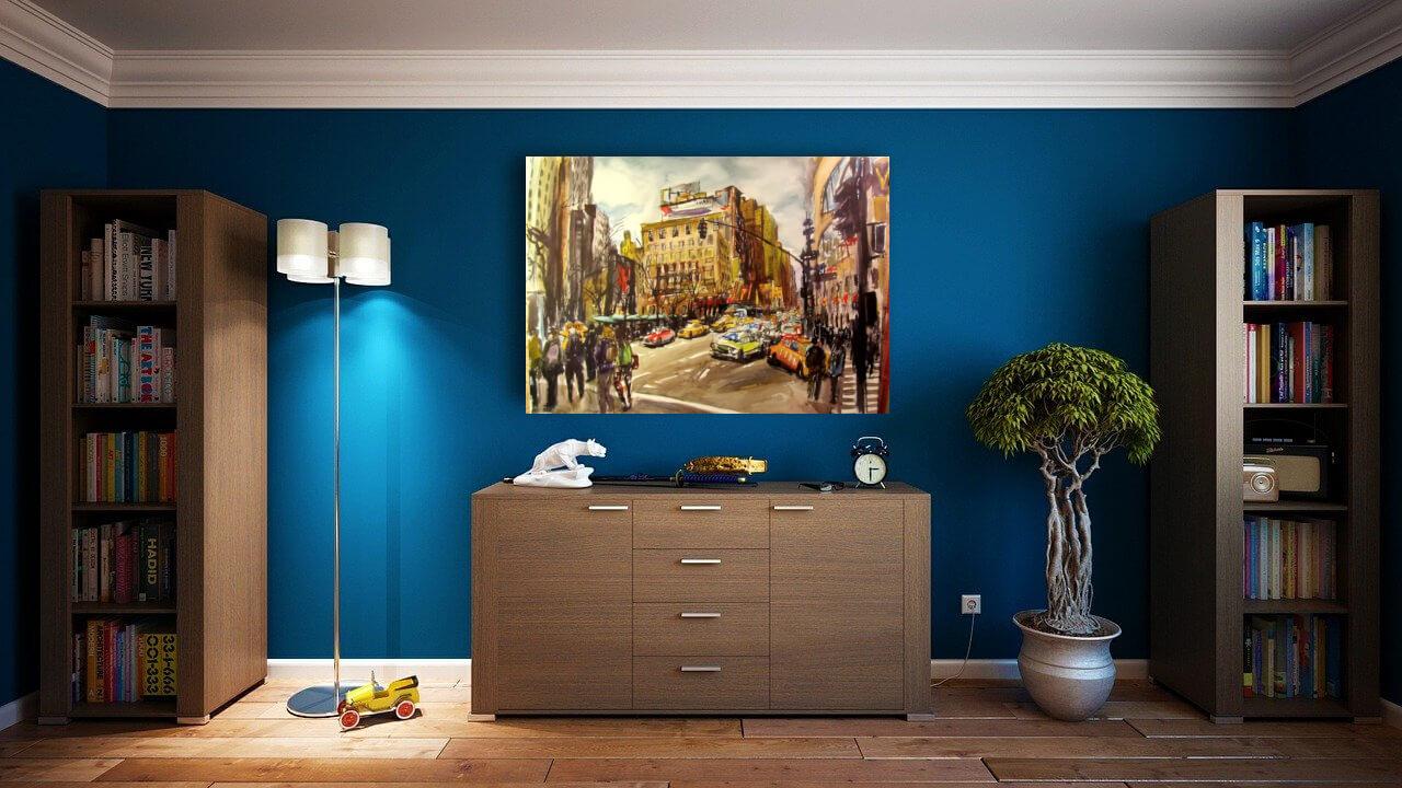 Photo painting on canvas - Busy street