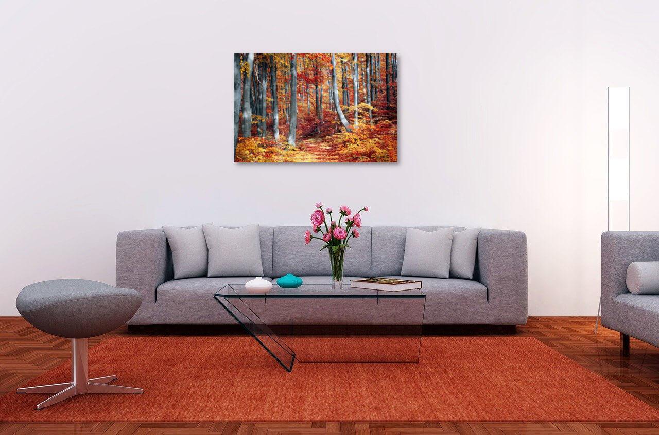 Foto glezna uz audekla - Rudens mežs