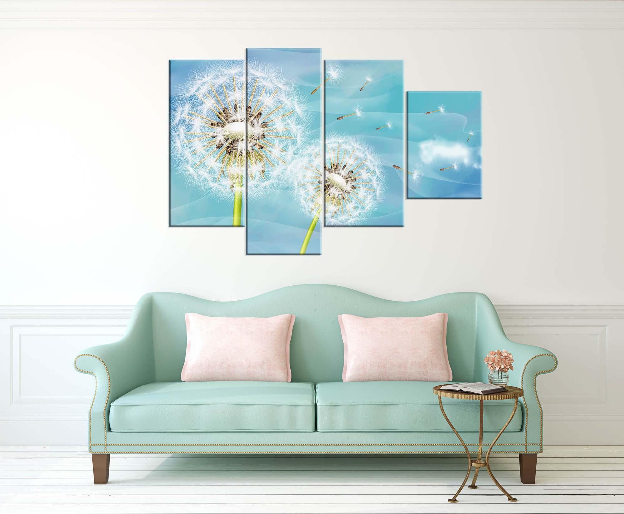 Picture Modular picture - dandelions against the sky 2