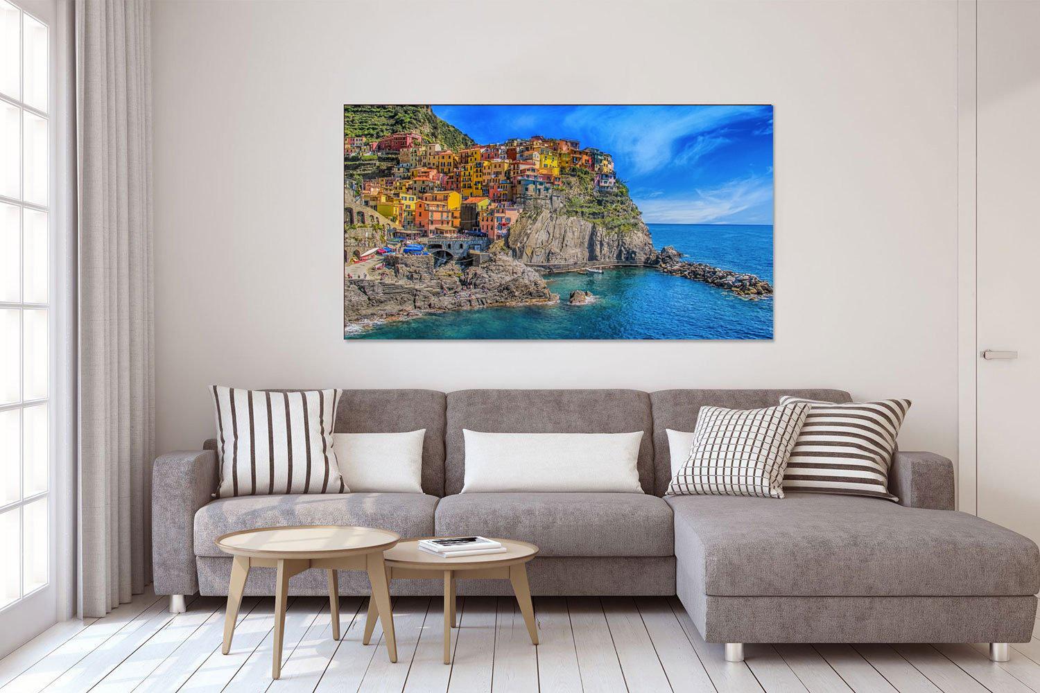 Foto glezna uz audekla - Skaists skats uz pilsētas ragu un jūru