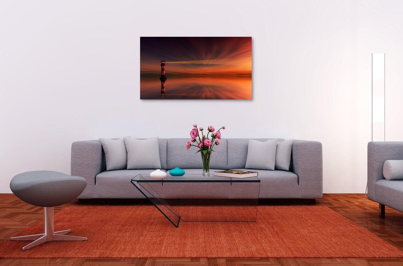 Photo painting on canvas - Lighthouse at sunset