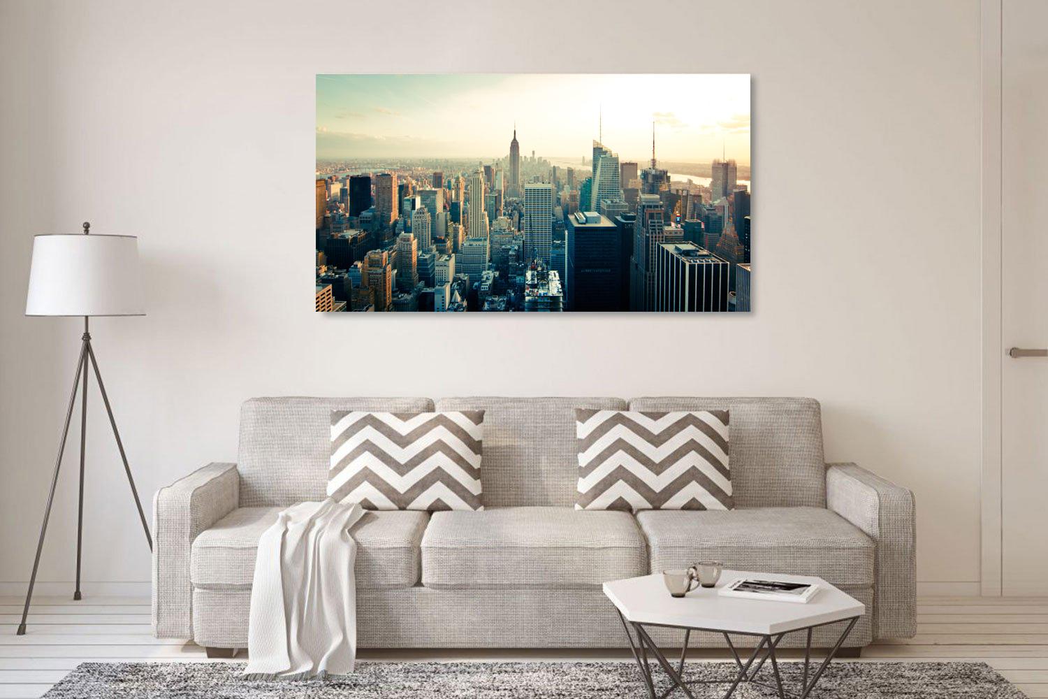 Photo painting on canvas - Manhattan from a bird's eye view