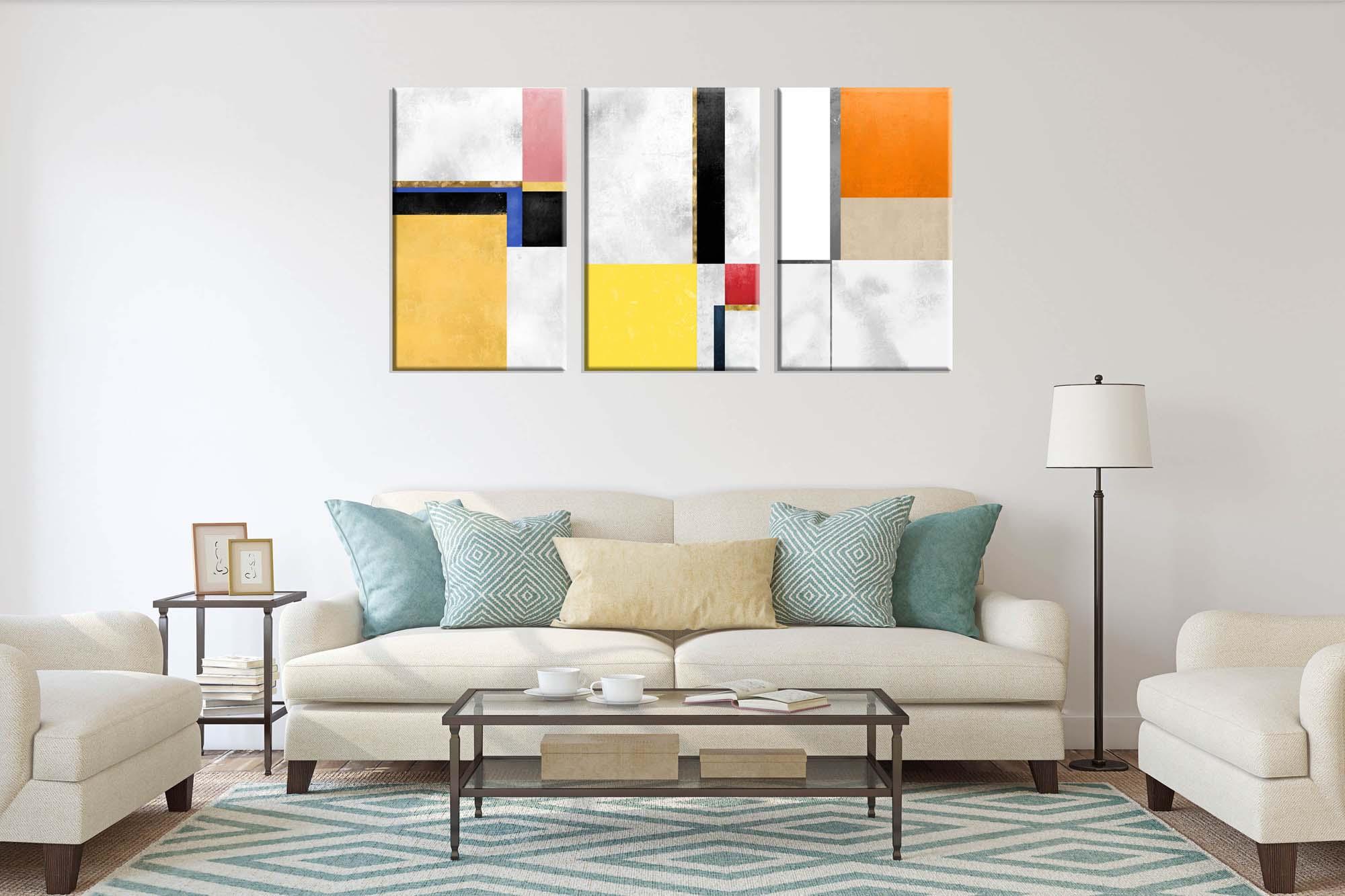 Pilt Модульная картина - разноцветные прямоугольники 2