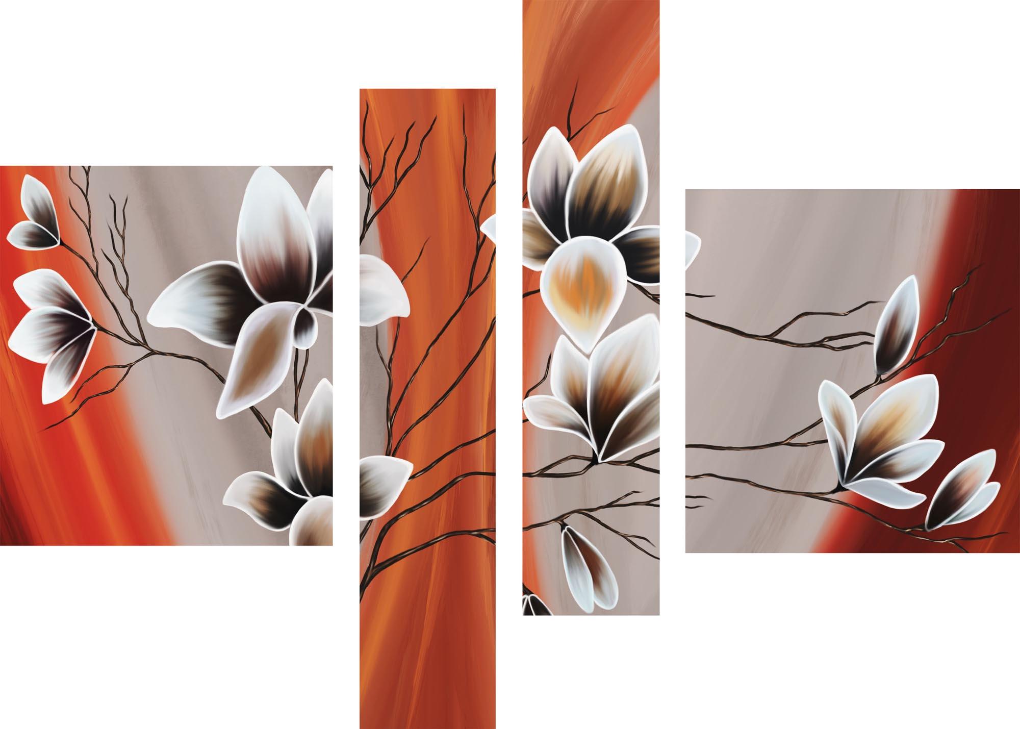 Paveikslėlis Modulinis paveikslas – gležnos gėlės 3