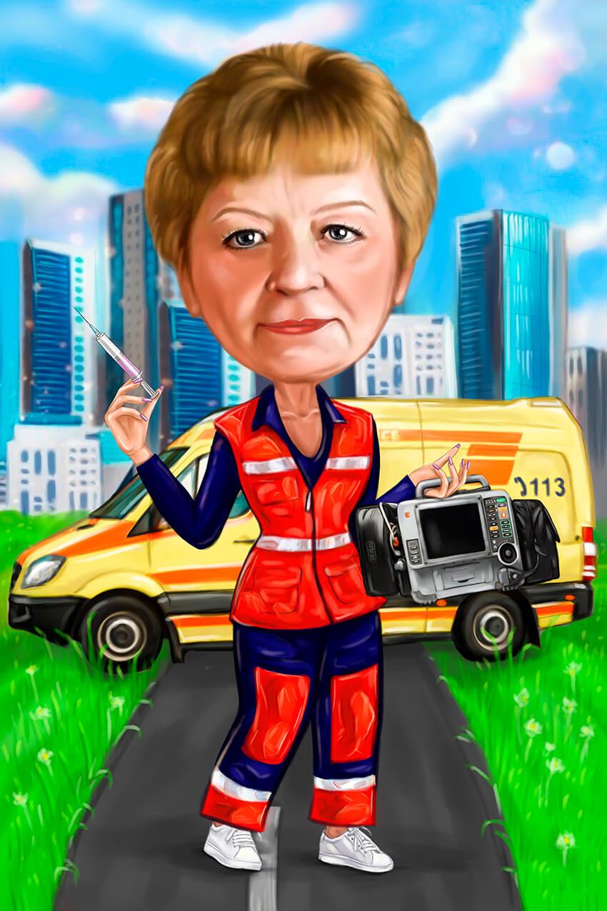 Caricature - paramedic \the doctor